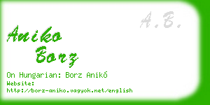 aniko borz business card
