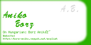 aniko borz business card